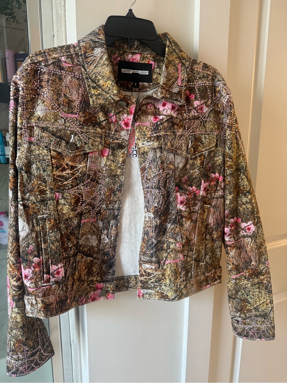 SP5DER floral-print trucker jacket